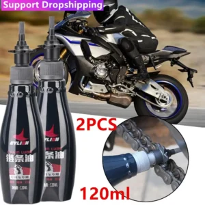 2Pcs Engine Oil Motorcycle Chain Lubricant Agent 120ml Motorcycle chain lube Protection Lubrication Against Long-lasting Oil Kit 1