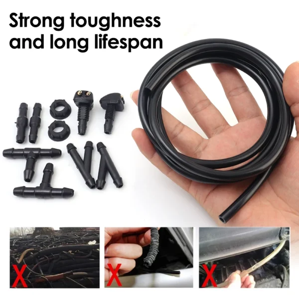 Universal Car Wiper Wash Hose Set Car Wiper Washer Nozzle Windshield Washers Connector Pipe T/Y/I 3 Kinds of Plumbing Fittings 5