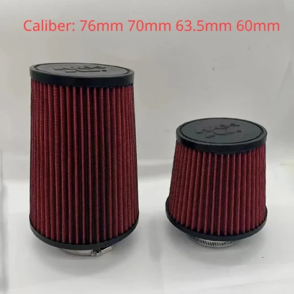 2.5 3 3.5 4 Inch Car Intake Air Filter for K＆N 14084-2 Universal High Flow Cone 102 89 76 70 63.5 60mm KN Tapered Mushroom Head 2