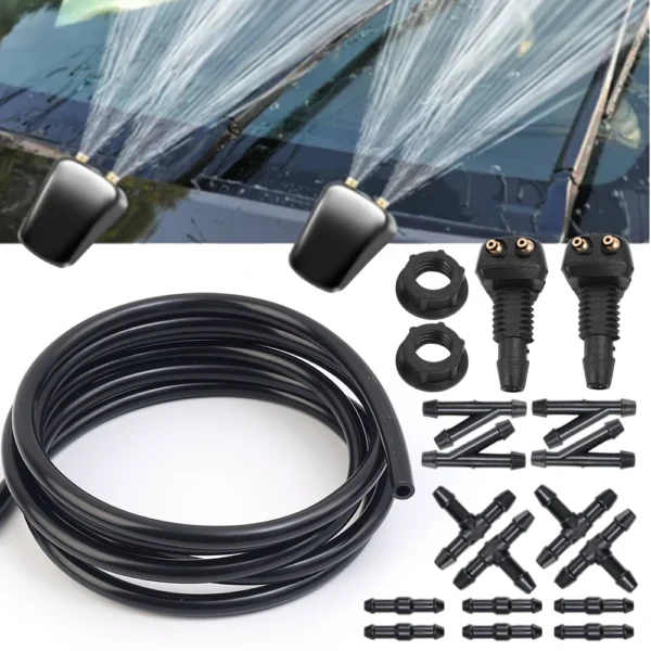 Universal Car Wiper Wash Hose Set Car Wiper Washer Nozzle Windshield Washers Connector Pipe T/Y/I 3 Kinds of Plumbing Fittings 1