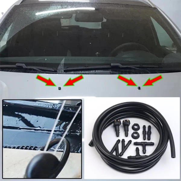 Universal Car Wiper Wash Hose Set Car Wiper Washer Nozzle Windshield Washers Connector Pipe T/Y/I 3 Kinds of Plumbing Fittings 2