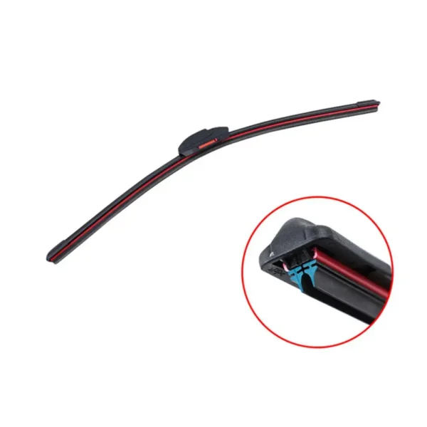 Car Windshield Wiper Blades Universal Water Repellent Wiper Blades Soft Double Layer Rubber Frameless Bracketless Car Wipers 6