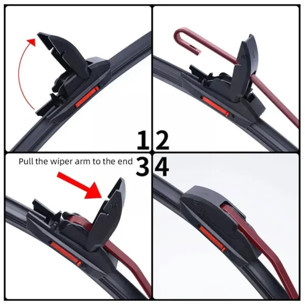 Car Windshield Wiper Blades Universal Water Repellent Bracketless Car Frameless Wipers Soft Blades Wiper Layer Double Rubbe C8S0 6