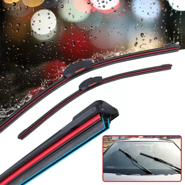Car Windshield Wiper Blades Universal Water Repellent Bracketless Car Frameless Wipers Soft Blades Wiper Layer Double Rubbe C8S0 2