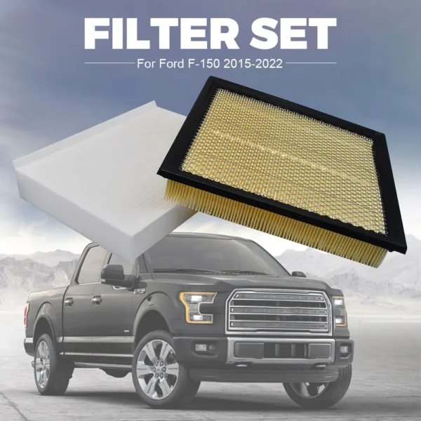 2Pcs Filter Set For FORD F-150 Raptor XIV 3.5T 2022/ XIII 3.3L 2015/ Expedition 3.5 2017-2021 Engine Cabin Fresh Air Oil Filte 5